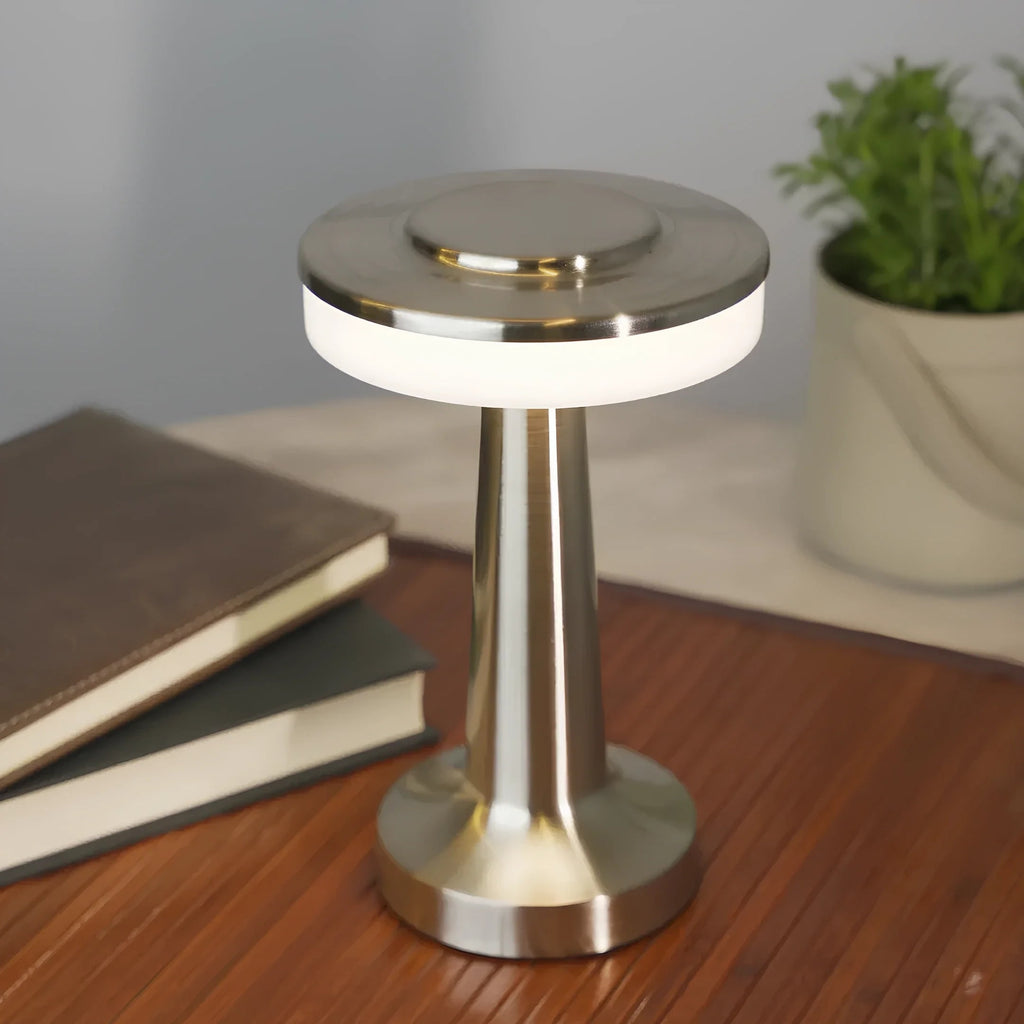 Cordless Table Lamp with Rechargeable Battery Dimmable LED and Metallic Finish - Image 10