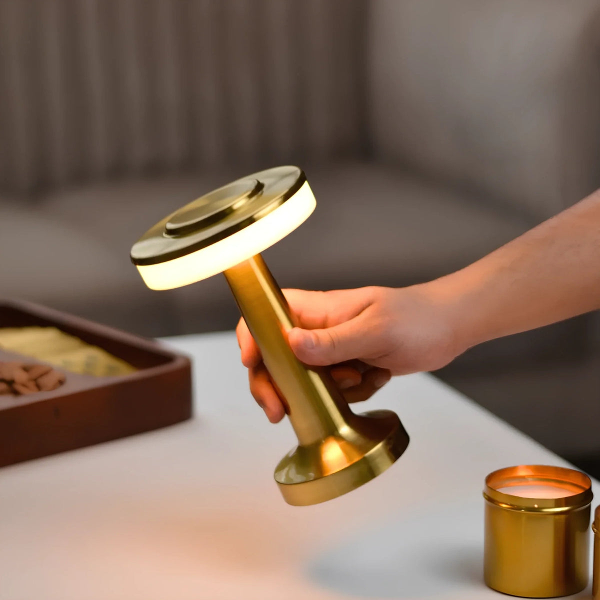 Cordless Table Lamp with Rechargeable Battery Dimmable LED and Metallic Finish - Image 11