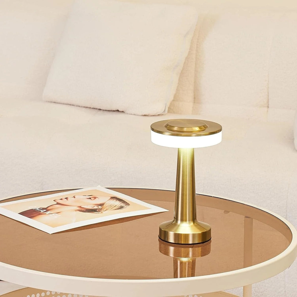 Cordless Table Lamp with Rechargeable Battery Dimmable LED and Metallic Finish - Image 18