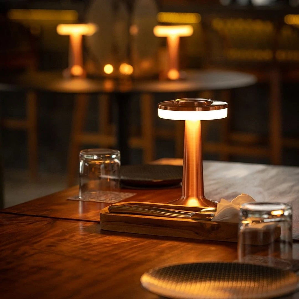 Cordless Table Lamp with Rechargeable Battery Dimmable LED and Metallic Finish - Image 2