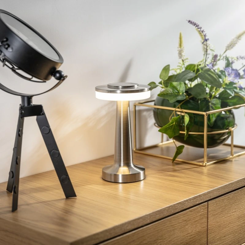 Cordless Table Lamp with Rechargeable Battery Dimmable LED and Metallic Finish - Image 8