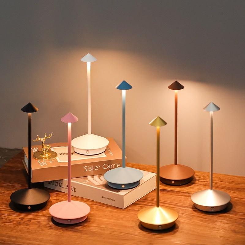 Cordless Table Lamp with Rechargeable Battery Portable LED Conical Shade and Minimalist Design - Image 1
