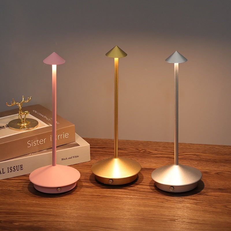 Cordless Table Lamp with Rechargeable Battery Portable LED Conical Shade and Minimalist Design - Image 3