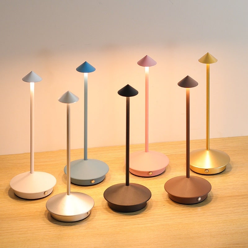 Cordless Table Lamp with Rechargeable Battery Portable LED Conical Shade and Minimalist Design - Image 4