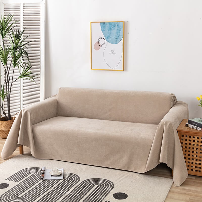 Couch Throw Cover with Water-Resistant Chenille Fabric and Decorative Pom-Pom Trim - Image 12