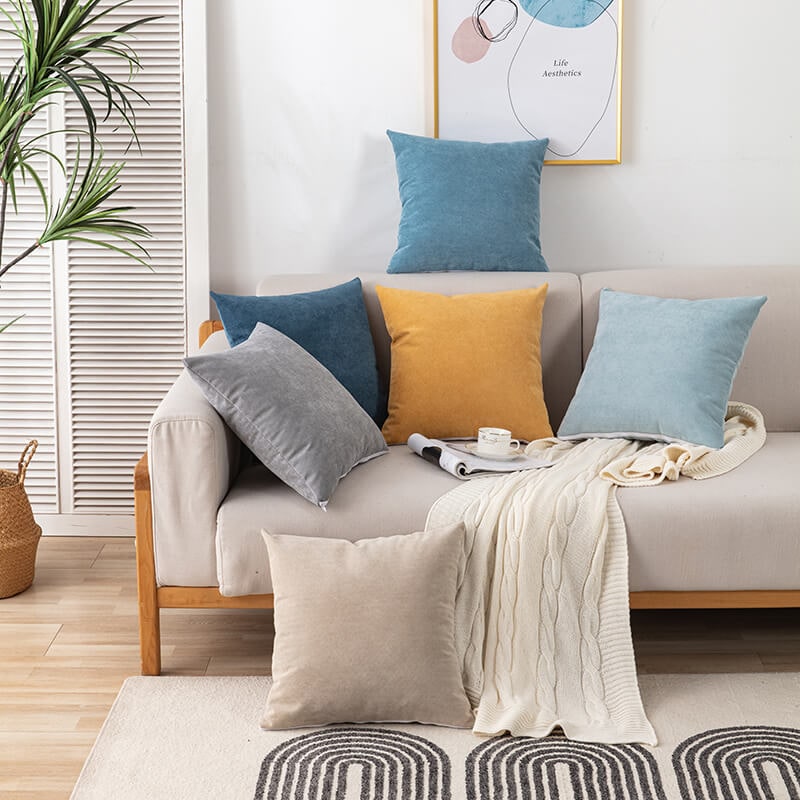 Couch Throw Cover with Water-Resistant Chenille Fabric and Decorative Pom-Pom Trim - Image 4