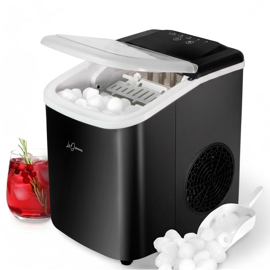 Countertop Ice Maker with Self-Cleaning Function and Two Sizes - Image 1