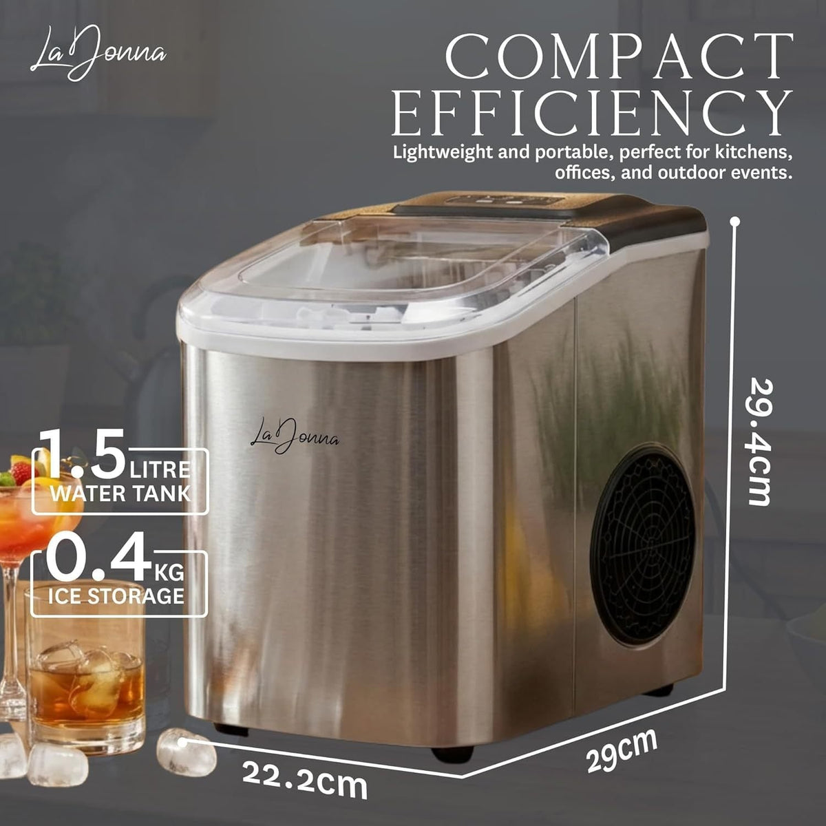 Countertop Ice Maker with Self-Cleaning Function and Two Sizes - Image 10