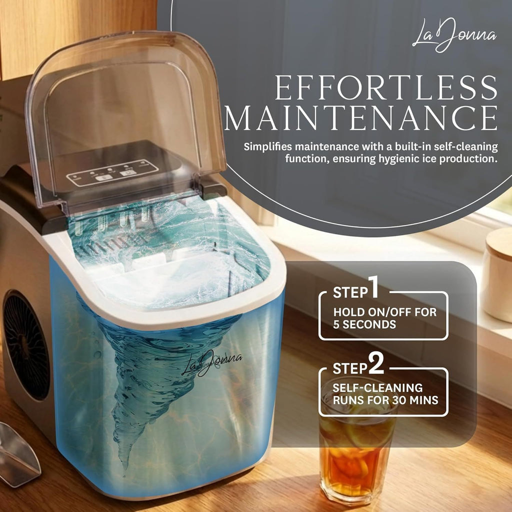 Countertop Ice Maker with Self-Cleaning Function and Two Sizes - Image 11