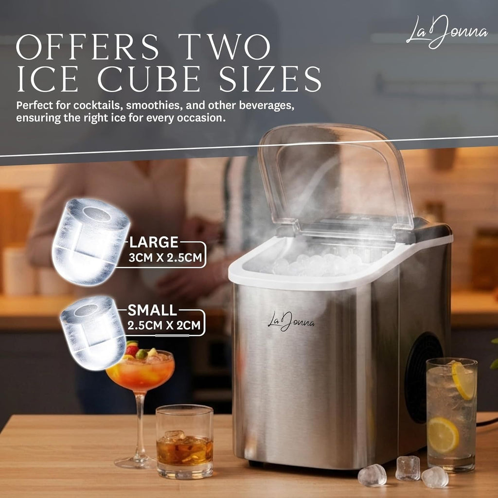 Countertop Ice Maker with Self-Cleaning Function and Two Sizes - Image 12
