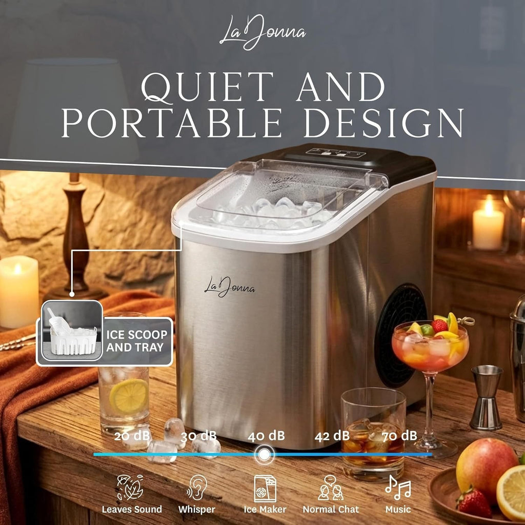 Countertop Ice Maker with Self-Cleaning Function and Two Sizes - Image 13