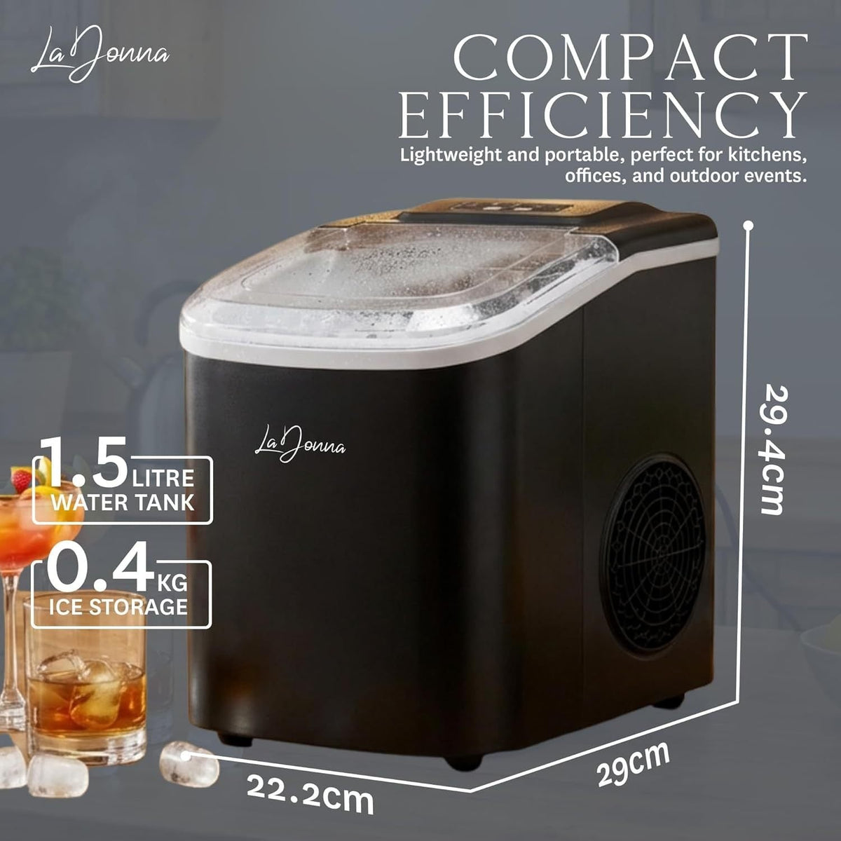 Countertop Ice Maker with Self-Cleaning Function and Two Sizes - Image 3