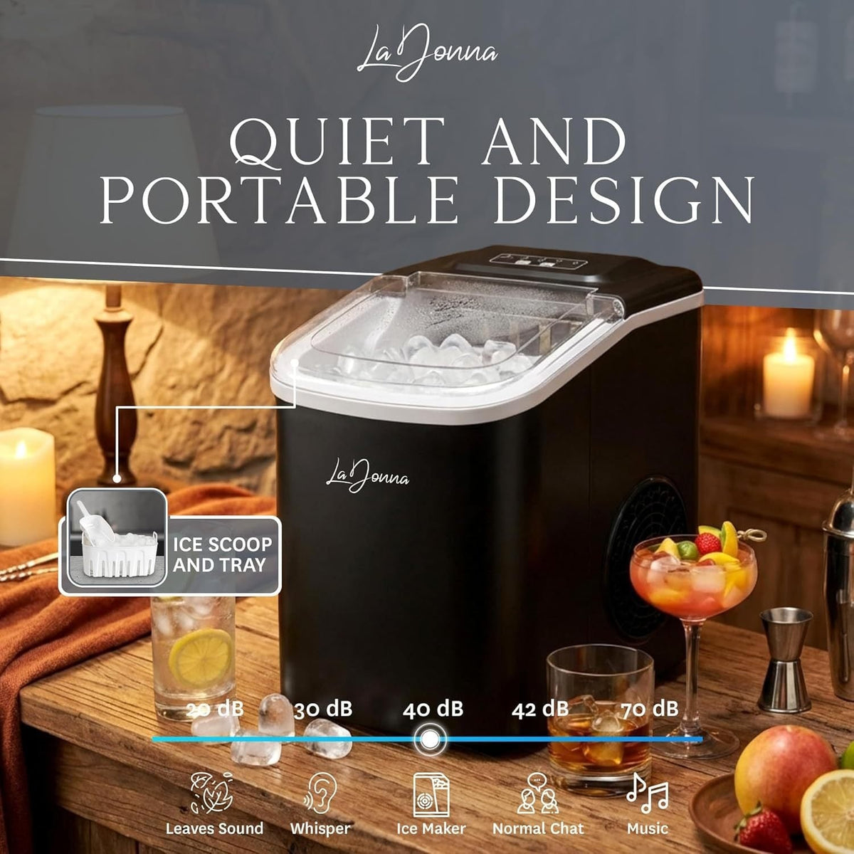 Countertop Ice Maker with Self-Cleaning Function and Two Sizes - Image 6