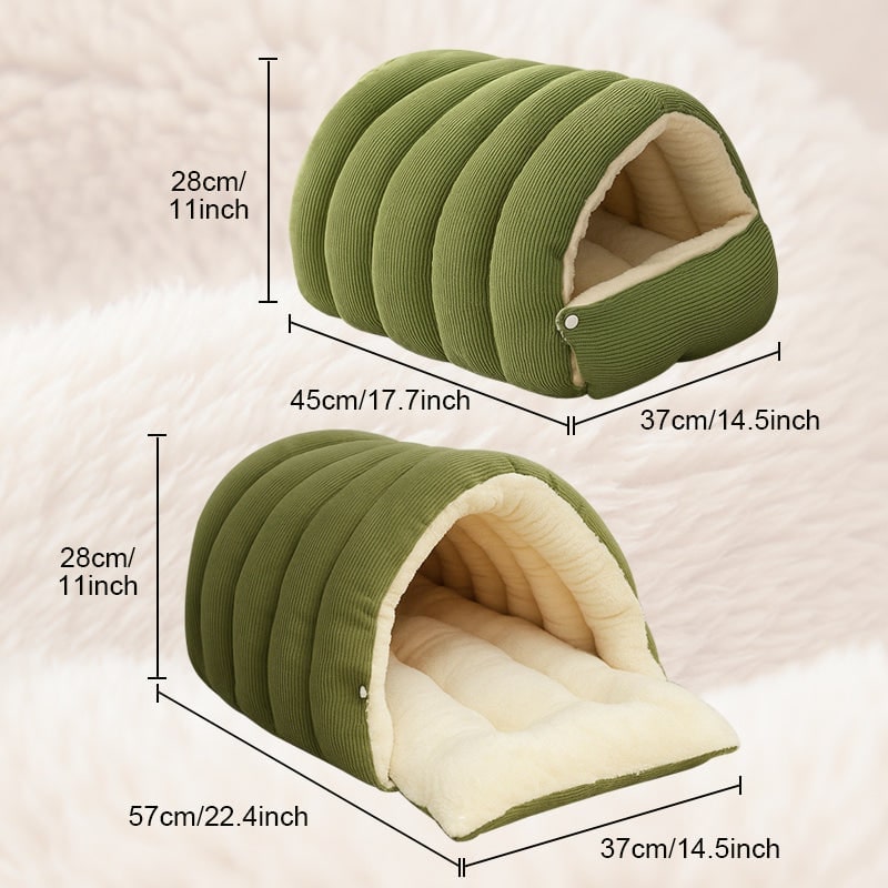 Cozy Cave Dog Bed with Plush Fleece Hooded Enclosed Design for Cats and Pets - Image 12