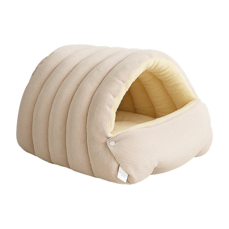 Cozy Cave Dog Bed with Plush Fleece Hooded Enclosed Design for Cats and Pets - Image 15