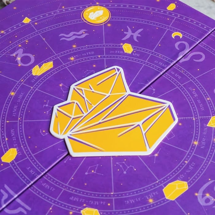 Crystal Advent Calendar with Gemstones Carved Figurines and Zodiac Graphics for Holiday Countdown - Image 3