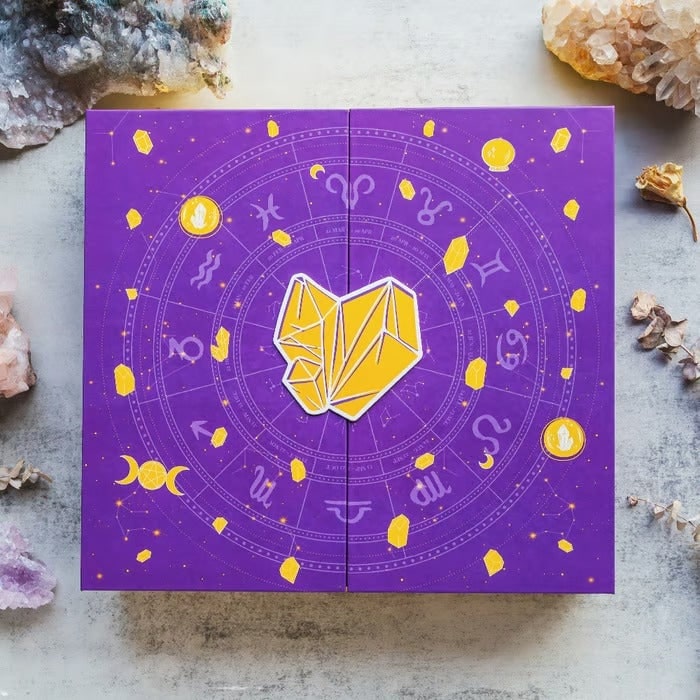 Crystal Advent Calendar with Gemstones Carved Figurines and Zodiac Graphics for Holiday Countdown - Image 5