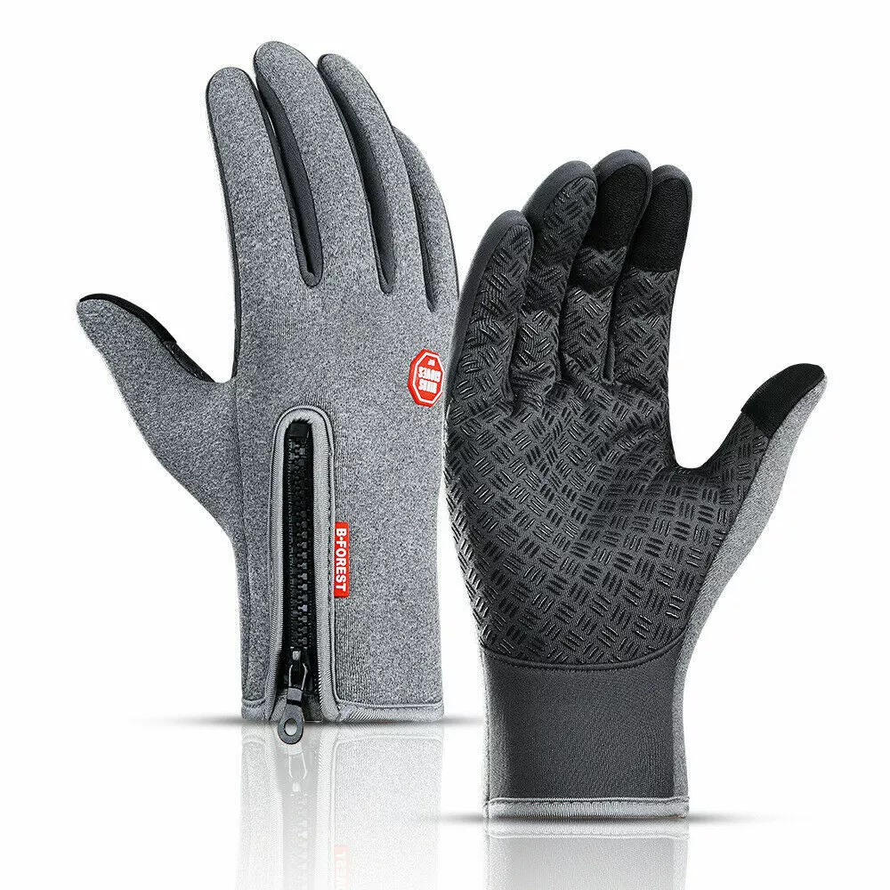 Cycling Winter Gloves with Touchscreen Fingertips Windproof Softshell and Zippered Wrist - Image 2