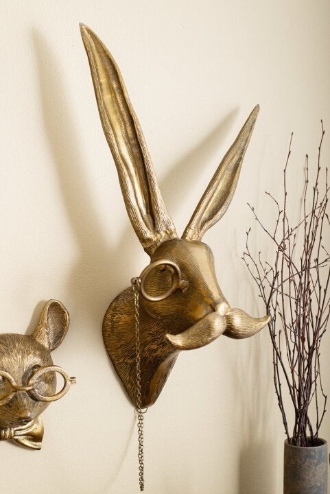 Deer Head Mount Wall Sculpture with Textured Antlers and Faux Taxidermy Detail - Image 17