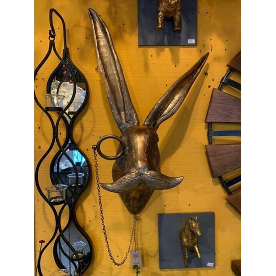 Deer Head Mount Wall Sculpture with Textured Antlers and Faux Taxidermy Detail - Image 6