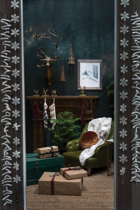 Deer Head Mount Wall Sculpture with Textured Antlers and Faux Taxidermy Detail - Image 7
