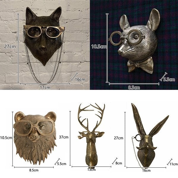 Deer Head Mount Wall Sculpture with Textured Antlers and Faux Taxidermy Detail - Image 9