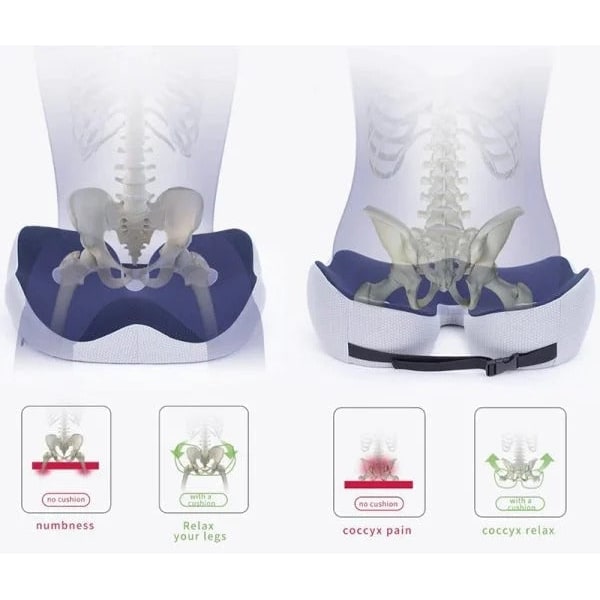 Desk Chair Seat Cushion with Memory Foam Dual Cutouts and Pressure Relief - Image 7