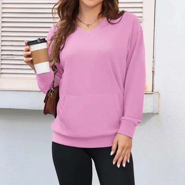 Camisola Casual Feminina com Bolso Frontal
