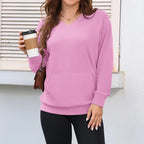 Camisola Casual Feminina com Bolso Frontal