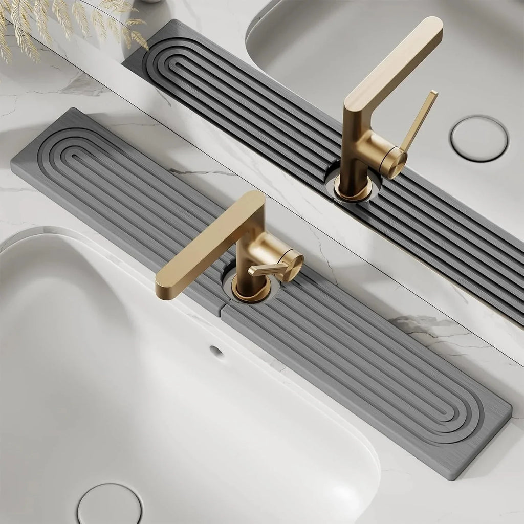 Diatomaceous Earth Faucet Splash Guard with Quick-Dry Absorbent Stone Finish for Kitchen Sink - Image 2