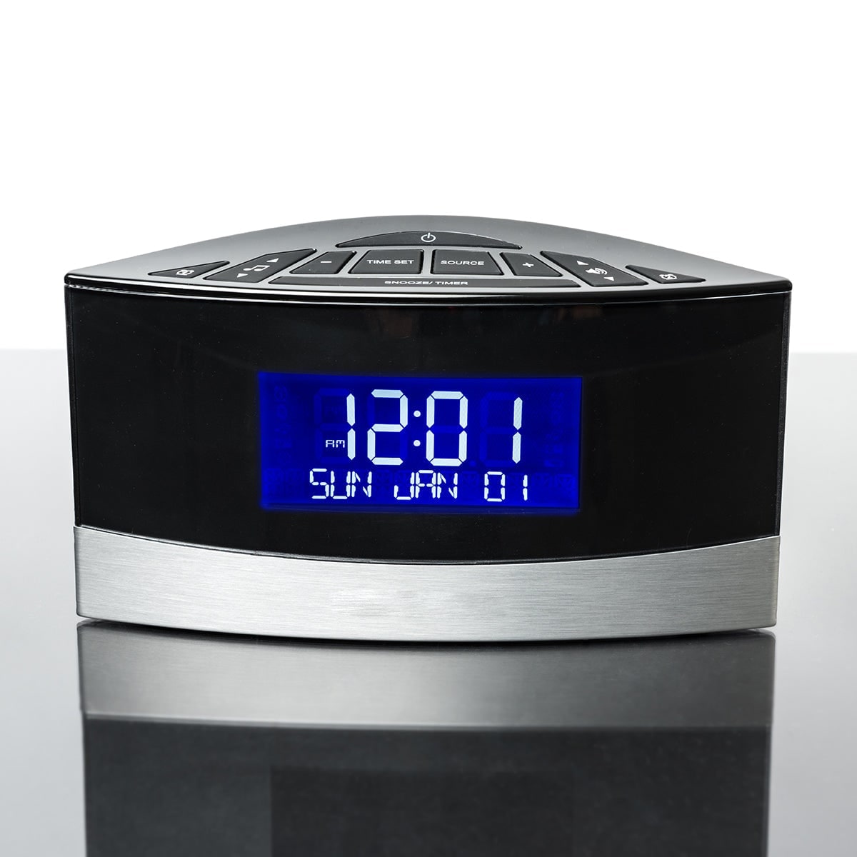 Digital Alarm Clock Radio with Fm Calendar Display and Bedside Blue Backlit Screen - Image 3