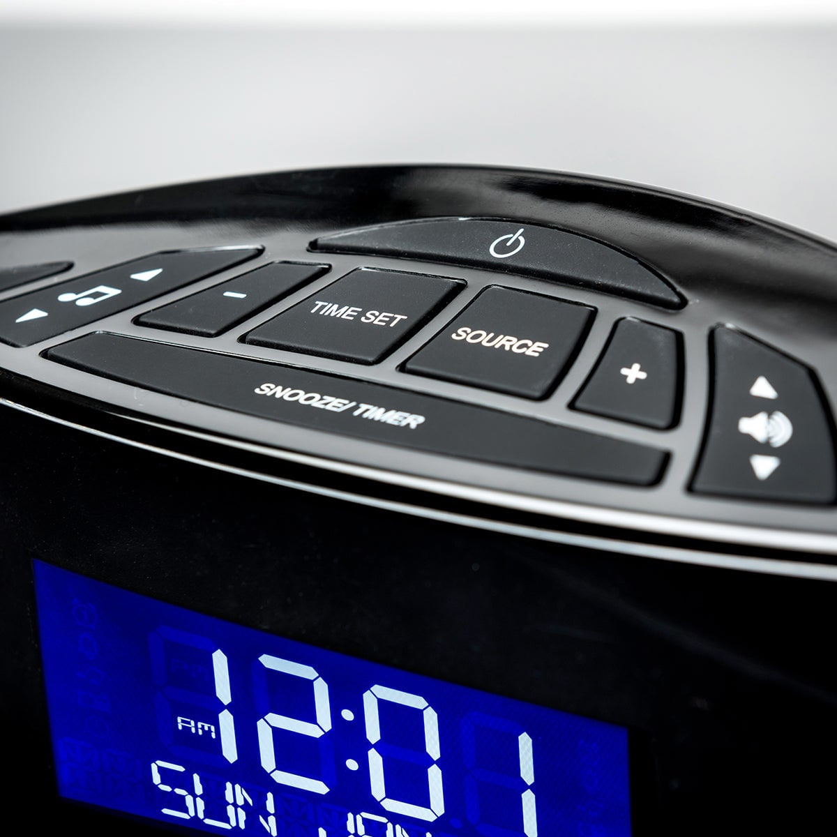 Digital Alarm Clock Radio with Fm Calendar Display and Bedside Blue Backlit Screen - Image 4