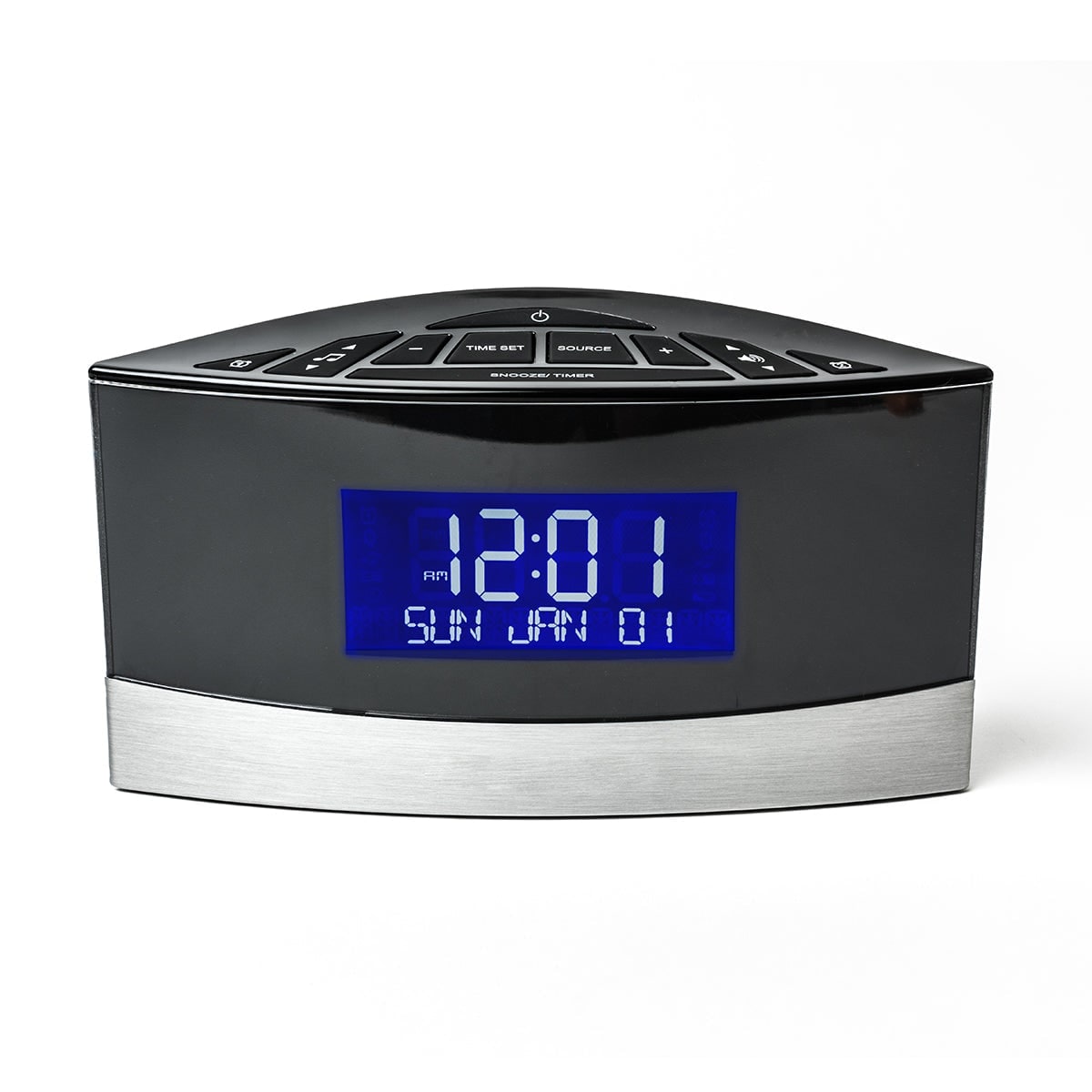 Digital Alarm Clock Radio with Fm Calendar Display and Bedside Blue Backlit Screen - Image 7
