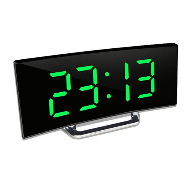 Digital Alarm Clock with Curved Mirror LED Display and Auto Dimming - Image 7