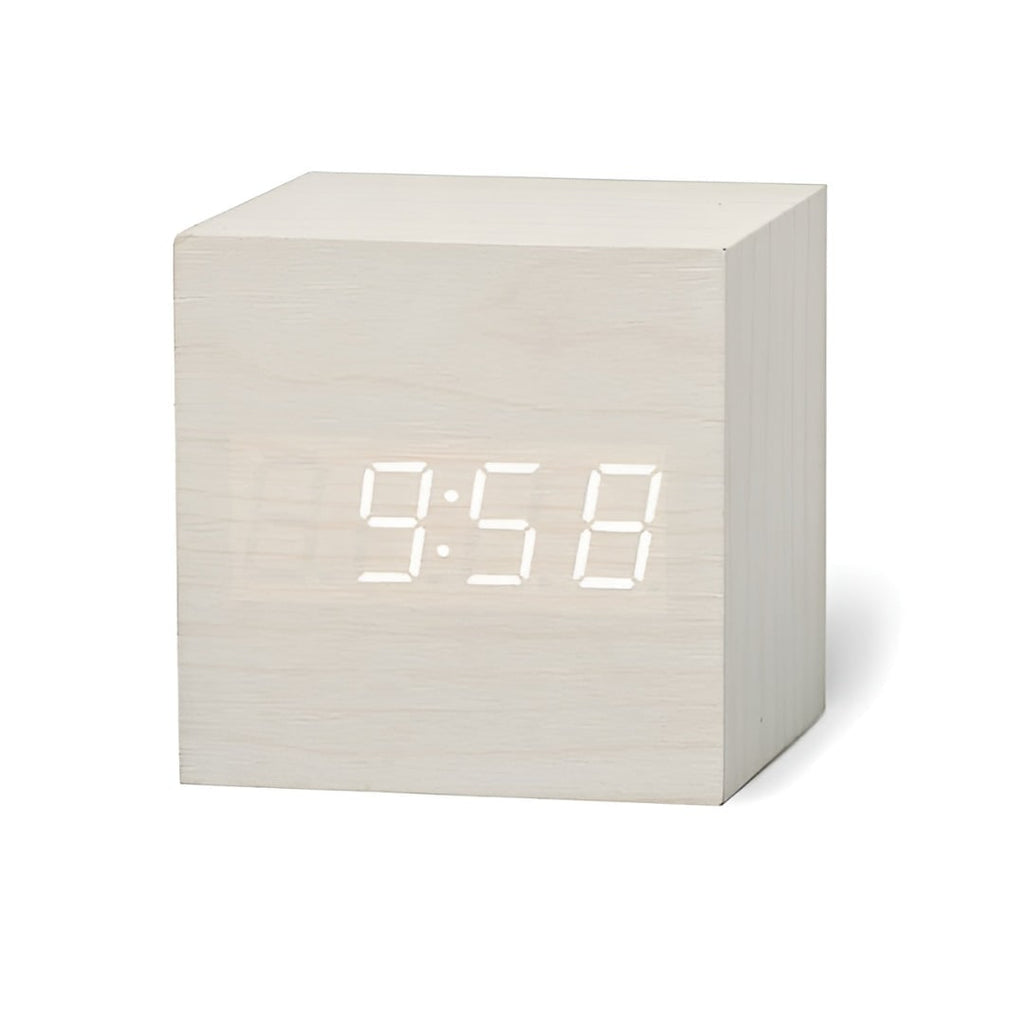 Digital Alarm Clock with Wood Grain Finish and LED Temperature Display - Image 5