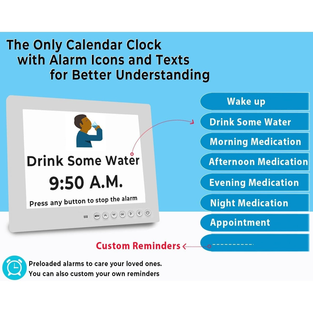 Digital Clock with Seconds Large Display and Calendar Date for Seniors with Remote Control - Image 10