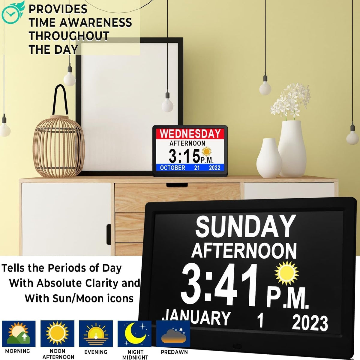 Digital Clock with Seconds Large Display and Calendar Date for Seniors with Remote Control - Image 2