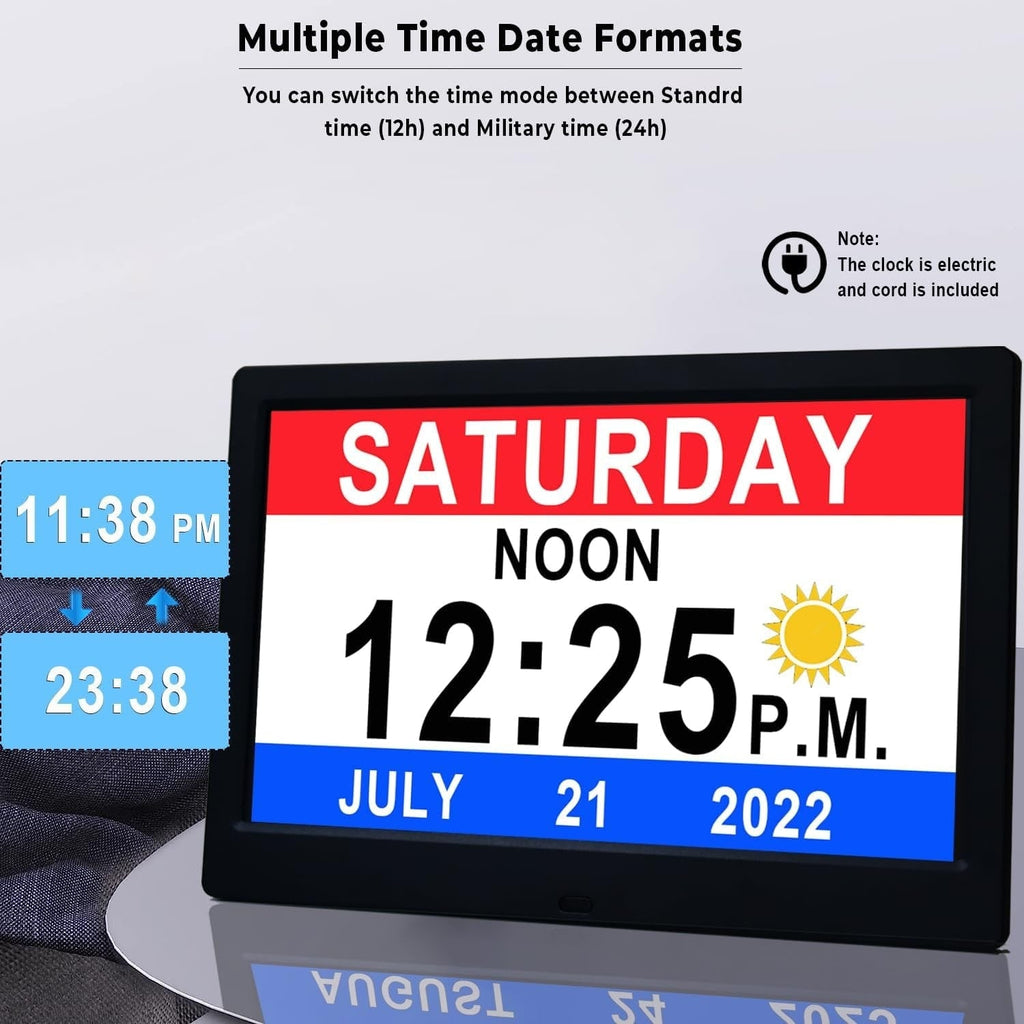 Digital Clock with Seconds Large Display and Calendar Date for Seniors with Remote Control - Image 4