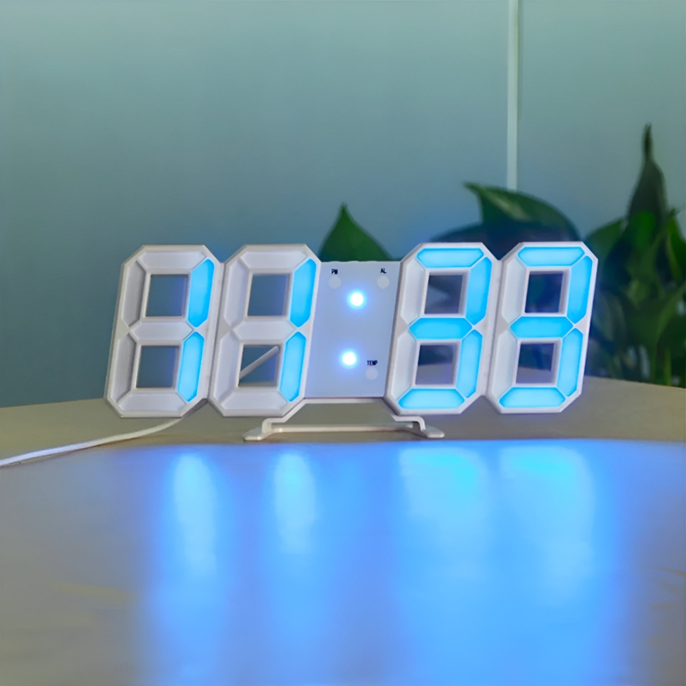 Digital Wall Clock with 3D LED Display and Desk Stand Modern Minimalist Design - Image 4