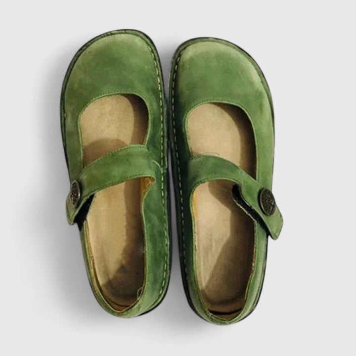 Diletta | Scarpe Ortopediche Mary Jane Donna Cinturino Verde