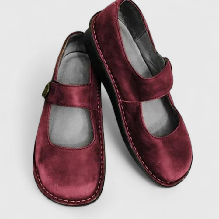 Diletta | Scarpe Ortopediche Mary Jane Donna Cinturino Rosso