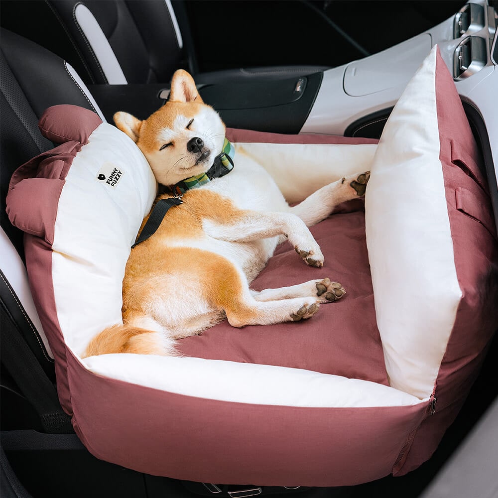 Dog Car Seat with Padded Booster Design Safety Tether and Removable Cushion - Image 1