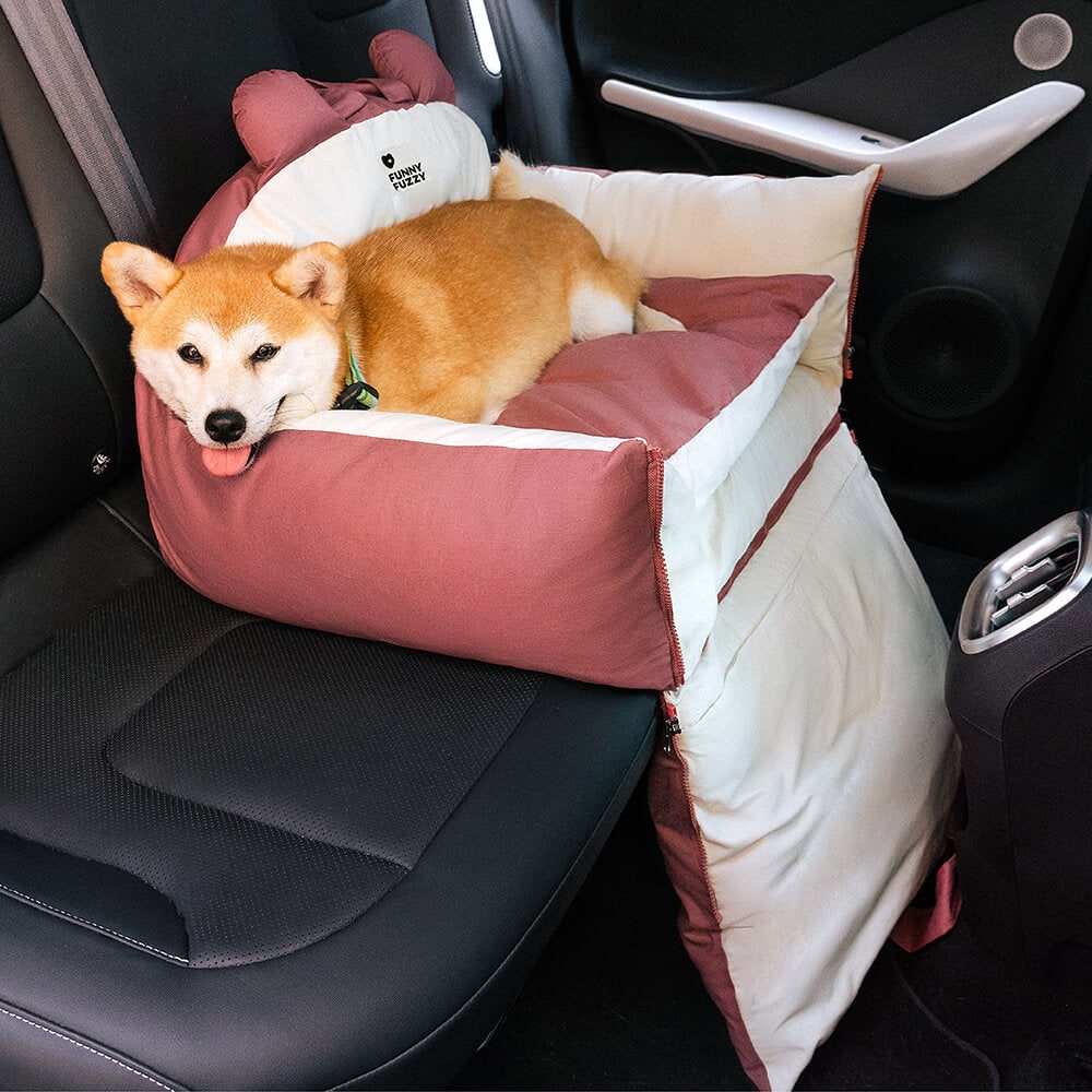Dog Car Seat with Padded Booster Design Safety Tether and Removable Cushion - Image 2