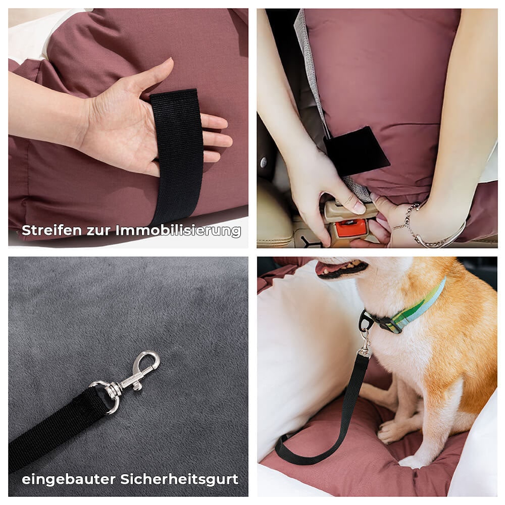 Dog Car Seat with Padded Booster Design Safety Tether and Removable Cushion - Image 4
