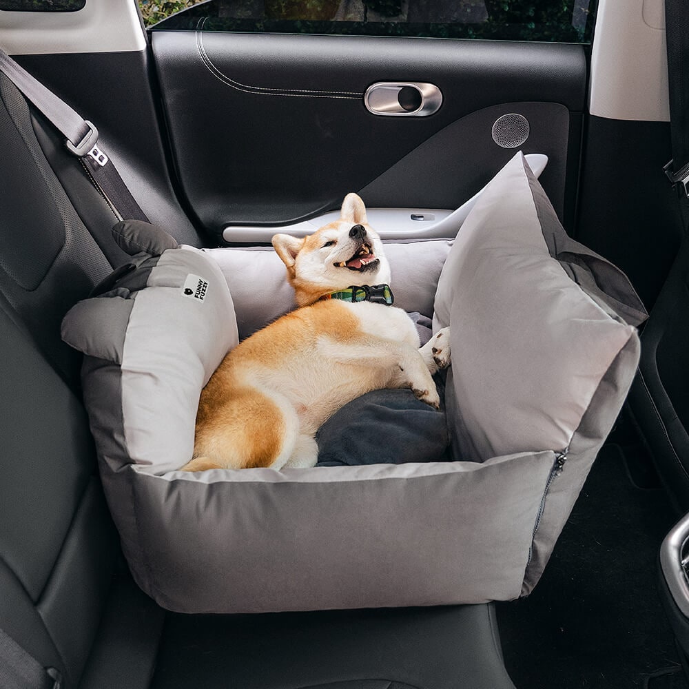 Dog Car Seat with Padded Booster Design Safety Tether and Removable Cushion - Image 7