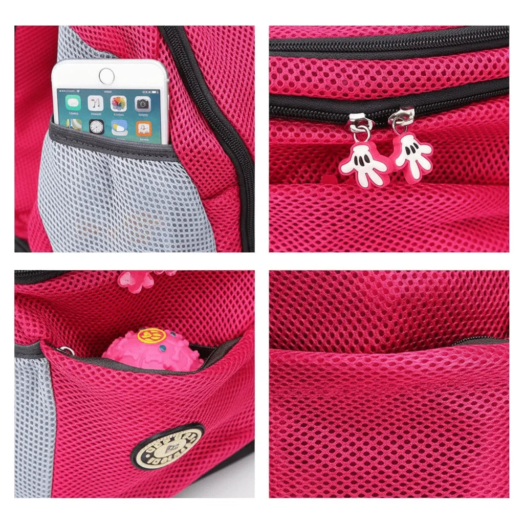 Dog Carrier Backpack with Breathable Mesh Padded Straps and Drawstring Head Opening - Image 5