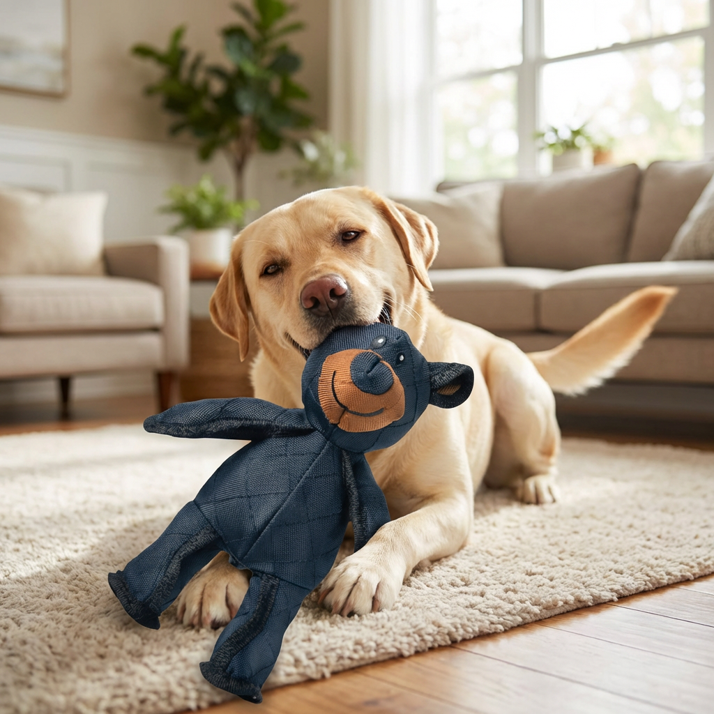 Dog Chew Toy with Reinforced Stitching for Heavy Chewers Interactive Plush Bear - Image 3