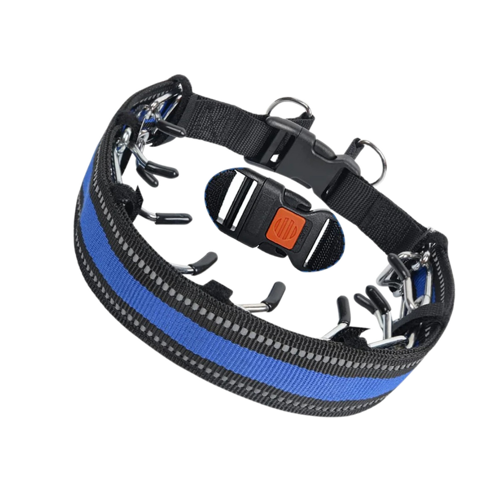 Dog Prong Training Collar with Reflective Cover and Quick-Release Buckle - Image 1