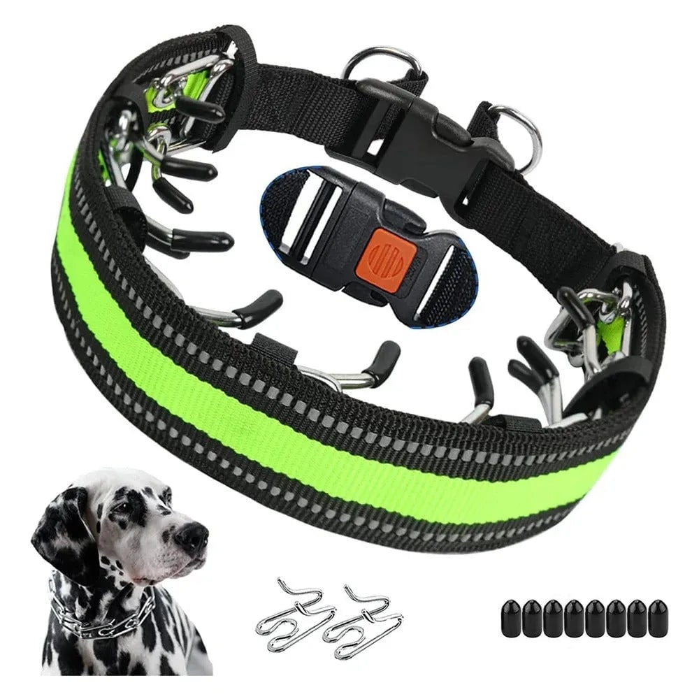 Dog Prong Training Collar with Reflective Cover and Quick-Release Buckle - Image 5