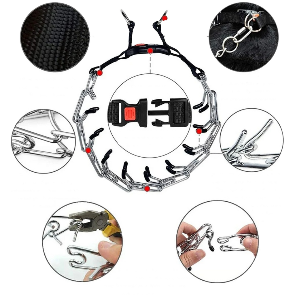 Dog Prong Training Collar with Reflective Cover and Quick-Release Buckle - Image 9